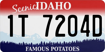 ID license plate 1T7204D