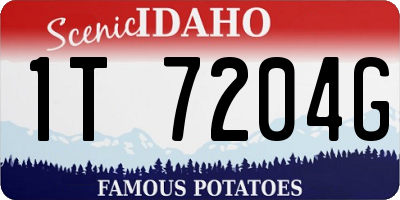 ID license plate 1T7204G