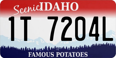 ID license plate 1T7204L