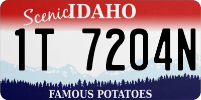 ID license plate 1T7204N