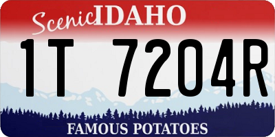 ID license plate 1T7204R