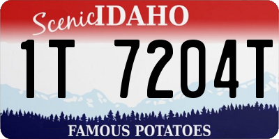 ID license plate 1T7204T
