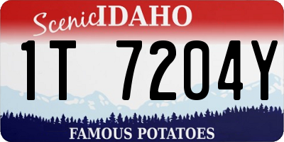 ID license plate 1T7204Y