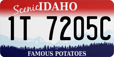 ID license plate 1T7205C