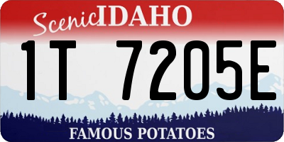 ID license plate 1T7205E