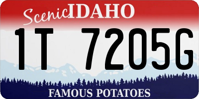 ID license plate 1T7205G