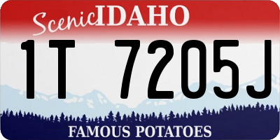 ID license plate 1T7205J