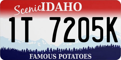 ID license plate 1T7205K