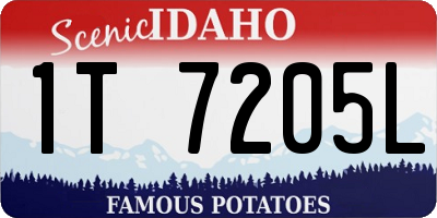 ID license plate 1T7205L