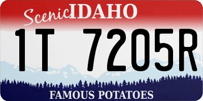 ID license plate 1T7205R