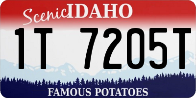 ID license plate 1T7205T