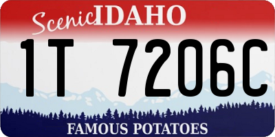 ID license plate 1T7206C