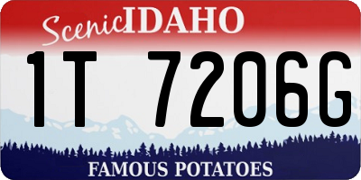 ID license plate 1T7206G
