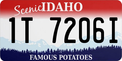 ID license plate 1T7206I