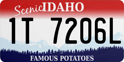 ID license plate 1T7206L