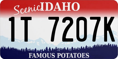 ID license plate 1T7207K