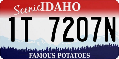 ID license plate 1T7207N