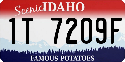 ID license plate 1T7209F