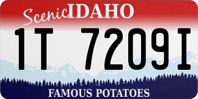 ID license plate 1T7209I