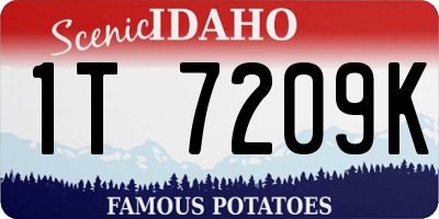 ID license plate 1T7209K