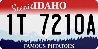 ID license plate 1T7210A