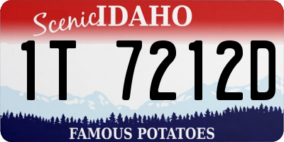 ID license plate 1T7212D