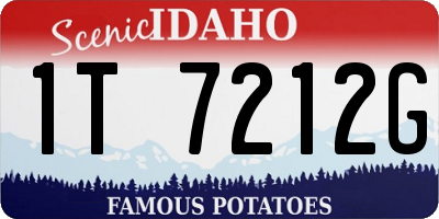 ID license plate 1T7212G