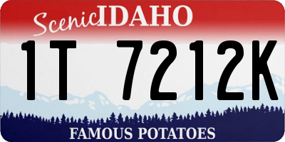 ID license plate 1T7212K