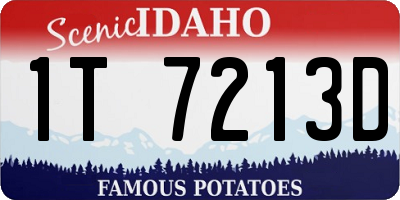 ID license plate 1T7213D