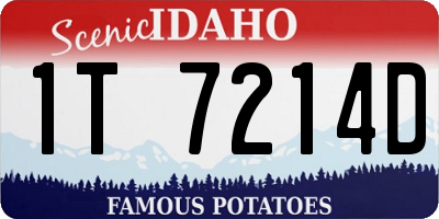 ID license plate 1T7214D