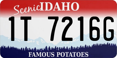 ID license plate 1T7216G