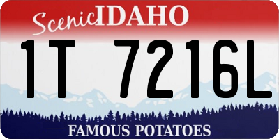 ID license plate 1T7216L