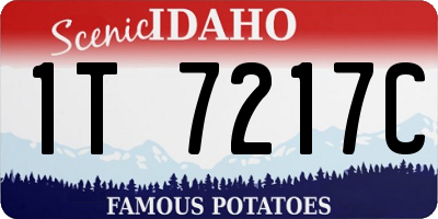 ID license plate 1T7217C