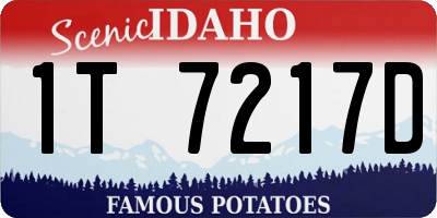 ID license plate 1T7217D
