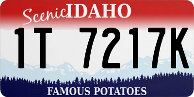 ID license plate 1T7217K