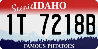 ID license plate 1T7218B