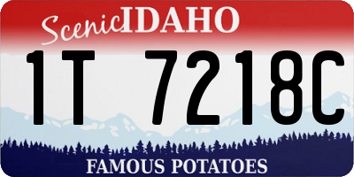 ID license plate 1T7218C