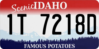 ID license plate 1T7218D