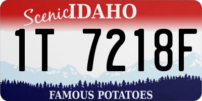 ID license plate 1T7218F