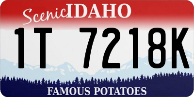 ID license plate 1T7218K