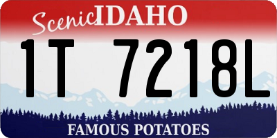 ID license plate 1T7218L