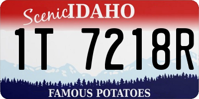 ID license plate 1T7218R