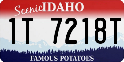 ID license plate 1T7218T