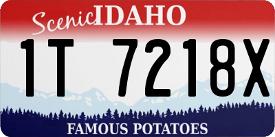 ID license plate 1T7218X
