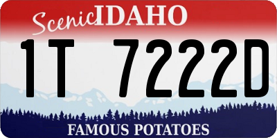 ID license plate 1T7222D
