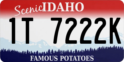 ID license plate 1T7222K