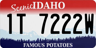 ID license plate 1T7222W