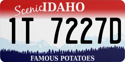 ID license plate 1T7227D