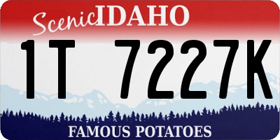 ID license plate 1T7227K