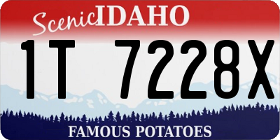 ID license plate 1T7228X